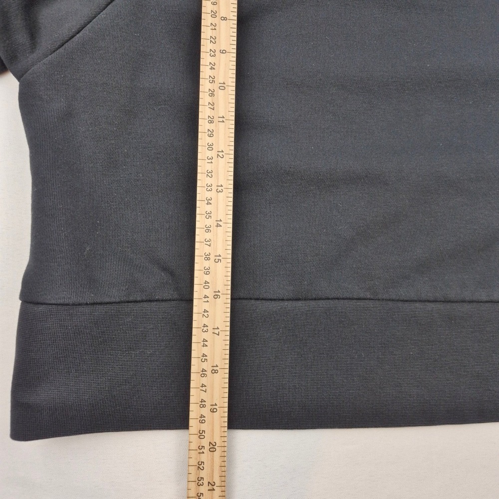 Nike Dri Fit Black Crew Neck Cropped Sweatshirt Pullover Athleisure L Cut-Outs - Picture 11 of 12